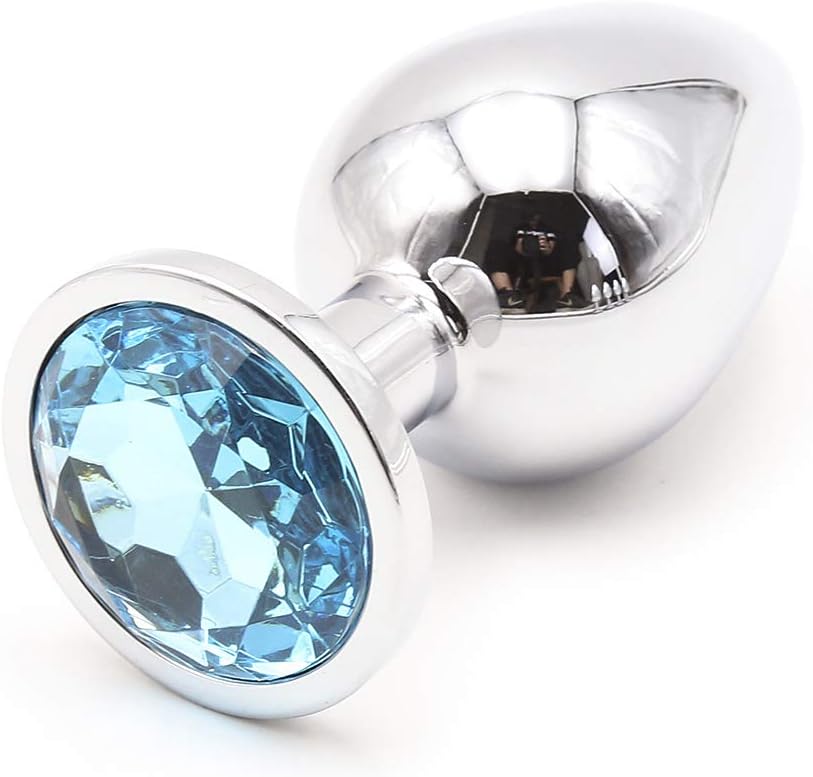 chengbaobaby Amal Plug Stainless Steel Bullet Colored Diamond gem Metal Masturbation Role-Playing Props
