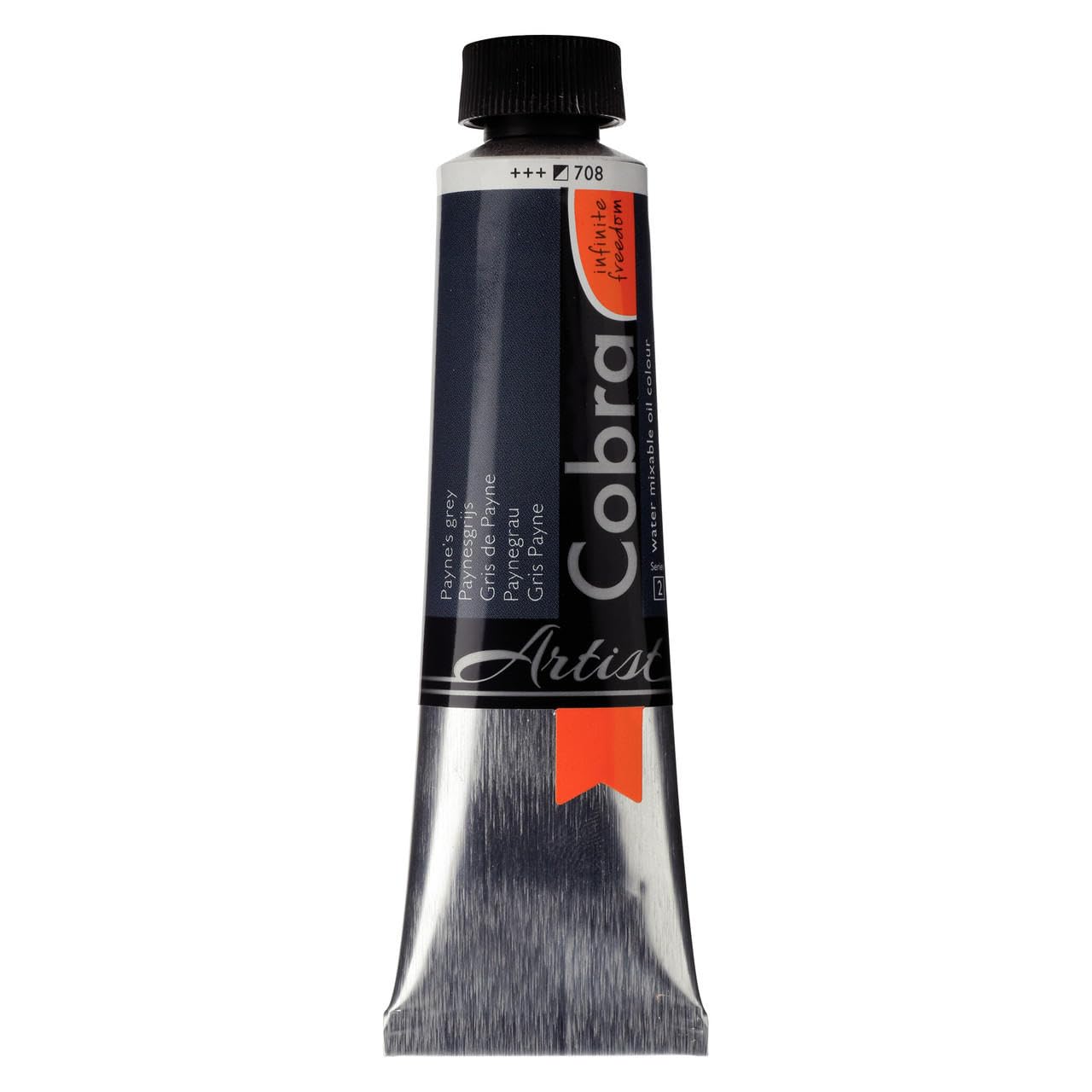 Cobra Artist Water-Mixable Oil Colour Tube 40 ml Payne's Grey 708 - Semi-Opaque High Pigmentation
