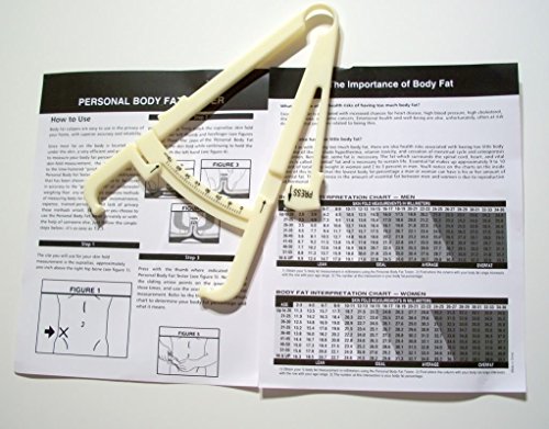 Body fat testing calipers with manual & body fat charts