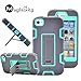 iPhone 4s case, iPhone 4 case, MagicSky Robot Series Hybrid Armor Defender Case Cover with Kickstand for Apple iPhone 4/4S - Cyan/Grey