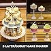 Happybuy 12 PCS White Cake Stands Set Metal Antique Cupcake Stand Pastry Trays Dessert Display Plate Birthday Party Wedding Cake Stand Holder with Crystal Pendants and Beads (12PCS, White)