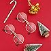 Frienda 3 Pairs Old Man Costume Glasses Santa Glasses Gold Round Glasses Clear Lens Glasses for Men Women Christmas Dress Up Accessories