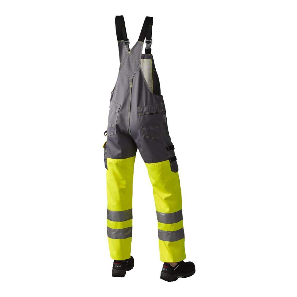 J.A.K. 1110786096 Series 11107 70% Polyester/30% Cotton Mens Overalls EN 20471, Class 2, Yellow/Grey, 54 R (38/32) Size - Image 3