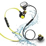 Bluetooth headphones Morul 2pcs Packing Light Weight Aptx Wireless Bluetooth Headsets for Sports with Waterproof Ipx7 Bluetooth 4.1 Noise cancellation for IPhone and Android phones - Yellow and Black