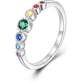 TIGERRIDER Chakra Ring 925 Sterling Silver Chakra Healing Yoga Jewelry Birthday Gifts for Women