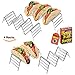 Premium Quality Stainless Steel Taco Holder Stand - Taco Rack - Taco Truck Tray Hold Up To 14 Soft or Hard Taco Shells - Dishwasher, Oven Safe For Baking or Reheating - Set of 4 Packs.