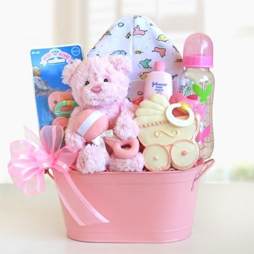 Cuddly Welcome for Baby Girl Deluxe Gift Basket