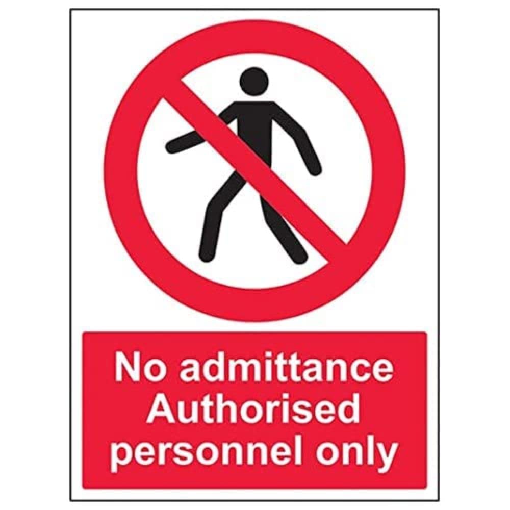 V Safety Eco Friendly Prohibition Access - No Admittance Authorised Personnel Only - 200 x 300 mm Safety Sign