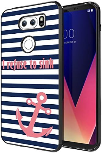 Black Case for LG V30,for LG V30+ Case Black,Casililor [TPU] [Anti-Slip] Black Premium Slim Protective Scales Case Cover Compatible for LG V30/for LG V30+/V30 Plus - I Refuse to Sink and Anchor