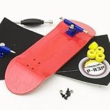 Peoples Republic 32mm Red Complete Wooden Fingerboard w Nuts Trucks - Basic Bearing Wheels