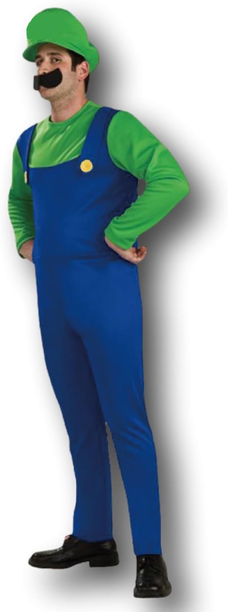 Rubber Johnnies Plumbers Mate Costume, Dungarees, Green Shirt, Cap with Logo, Adult, Fancy Dress Party, One Size, Kart