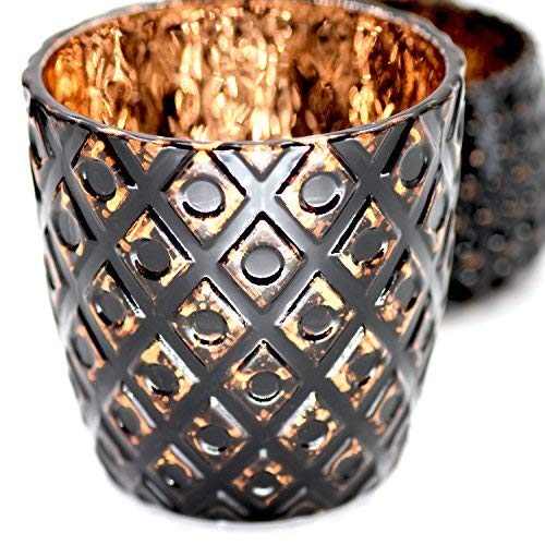 Votive Candle Holders Set of 6 Vintage Style Mercury Glass Candle