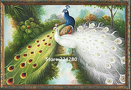 Needlework,Animal Peacock lover for embroidery,14ct Unprinted DIY DMC Cross stitch kit,Art Pattern counted Cross-Stitching decor (14CT white canvas)