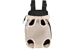 FXGJDENG Pet Carrier Backpack - Adjustable Pet Front Cat Dog Carrier Backpack Travel Bag,Legs Out,Easy-Fit for Traveling Hiking Camping for Small Medium Dogs Cats Puppies. (Apricot, Medium)