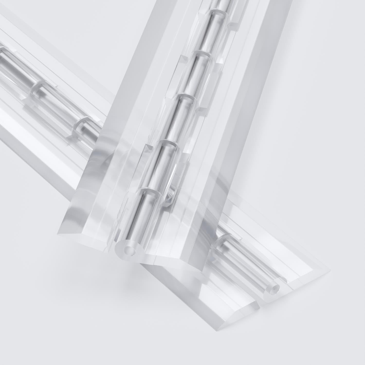Pack of 10 Transparent Clear Plastic Acrylic 300mm Continuous Piano Hinge Hinges