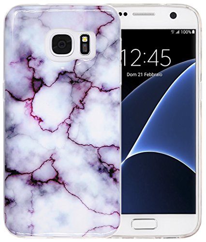 Galaxy s7 case, a-focus marble pattern soft gel tpu cov…