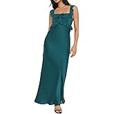 Satin Off The Shoulder Sleeveless Lace Trim Maxi Dress 2025 Summer Elegant Formal Bridesmaid Dresses for Women Wedding Guest
