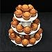 iFavor123 White Round 3-Tier Cardboard Cupcake Stand Dessert Tower Treat Stacked Pastry Serving Platter Food Display (Pkg of 1)