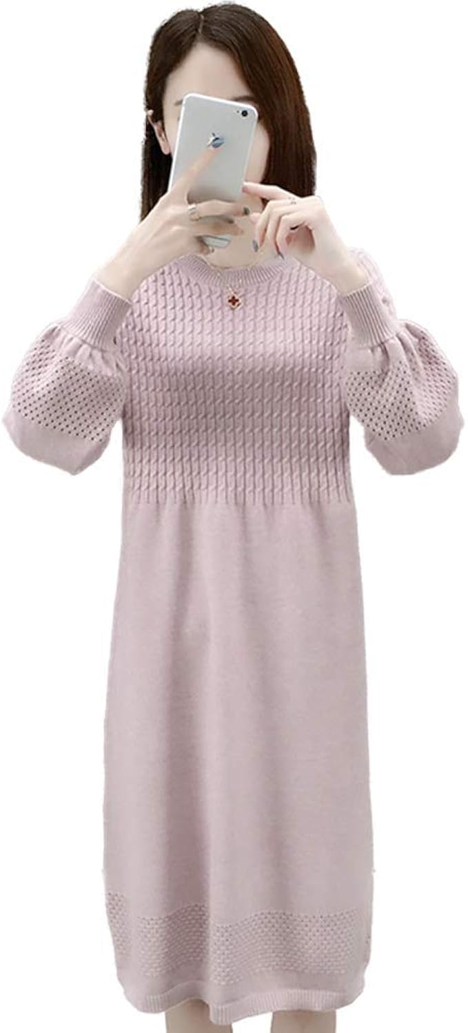 Amazon エイチユーエー ニットワンピース ワンピース キレイメ 着痩せ ロング丈 秋 冬 ロング 長袖 大きいサイズ セクシー シフォン シンプル お洒落 秋冬 オフィスカジュアル タイト 秋冬ロング ユッタリ 上品 綿 マキシ カワイイ 可愛い マタニティ 冬用 ニット