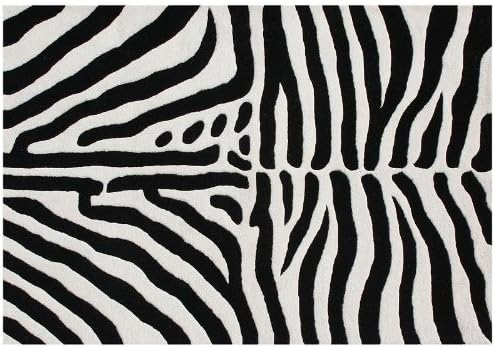 Fashion n You Alliyah Collection Handmade Tufted New Zealand Blend Wool Area Rug, 96-Inch, Off-White/Black