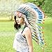 Boho Basics Native American Indian Inspired Feather Headdress, Blue, Size Medium