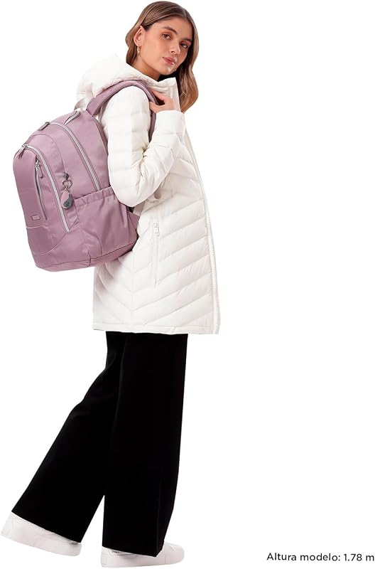 - Mochila para portátil de 14 polegadas, Goctal modelo 2.0, mochila de escritório e instituto, 3 compartimentos, bolso para garrafa, encosto ergonómico, alças confortáveis em S, cor lilasé de recordação