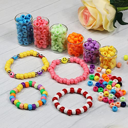 BALABEAD Giant Crayon Bead Box, Pony Beads with Smooth Surface Craft