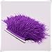 Hanlanbo 2 Yards Ostrich Feather Trim Craft Fringe with Satin Ribbon Tape for Dress Sewing Crafts Costumes Decoration (Reddish)