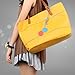 Retro Fashion Women's Tote PU Leather Shoulder Bag Handbag Shopper (Candy Color/Yellow)