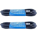 2 Pack 20 Foot Low Z Male to Female 3 Pin XLR Mic Microphone Cable