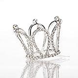 Tinksky Flower Girl Rhinestone Crown Teardrop Tiara Headband with Silver Hair Comb Clip