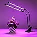 AMAZINGCATS 18W Dual Head Timing Grow Light, Growing Lamp, 36 LED Chips with Red/Blue Spectrum for Indoor Plants, Adjustable Gooseneck, 3/6/12H Timer, 5 Dimmable Levels