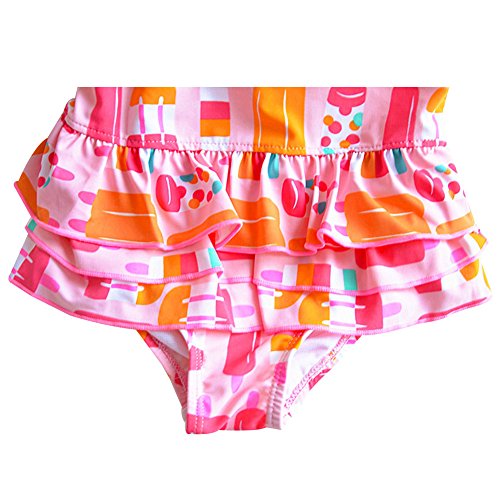 Toddler Baby Girls One Piece Ice Cream Pink Cute Swimsuit (1-8Years)