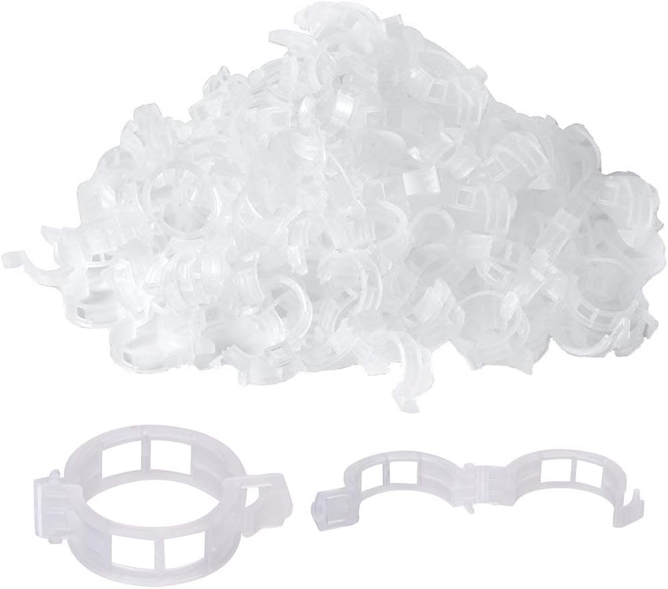 Skedee 200 PCS Plant Support Garden Trellis Clips for Vine Vegetables,Tomato Trellis Clips,Makes Garden Vegetables to Grow Upright and Healthier(White)