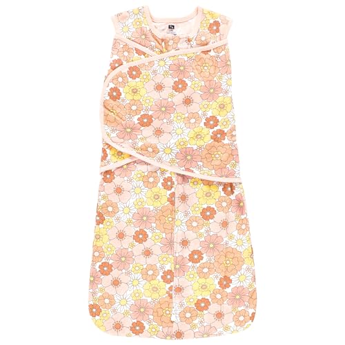 Hudson Baby Infant Girl Convertible Swaddle Sleep Sack, Peace Love Flowers, 0-3…