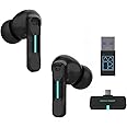 FEDIKER SW4 Wireless Hidden Earbuds for PC/Computer/Laptop/Mobile - Dongle & Bluetooth - 40ms Low Latency - 4 Mics – Gaming - Work Headset/Headphones for Office