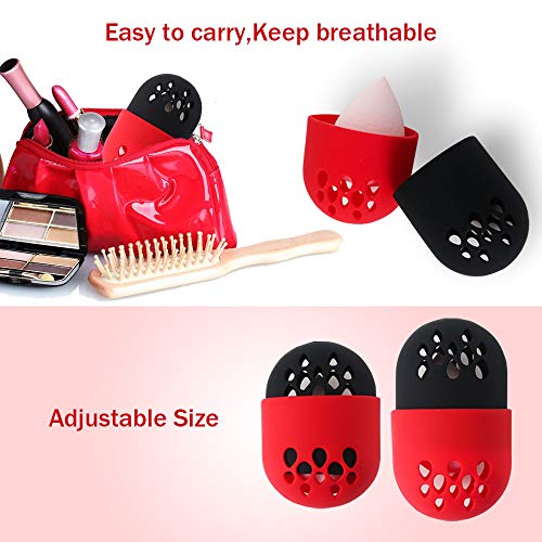 Makeup Sponge Blender with Makeup Sponge Holder and Protective Case,Beauty Sponge Blender for Liquid Make Up,Flawless Cosmetic Tools for Liquid, Powder, BB Cream and Sunscreen - Thumbnail 3