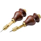 Adjustable Trammel Points Set w/ Hardwood Handles, Pencil Leads &amp; Needle Points - Woodworking Compass for Drawing Large Circles, Measuring &amp; More - Trammel Points with Pencil Fits 3/8" to 1" Beams