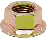 (25pcs) BelMetric M10X1.25 JIS Hex Head Serrated Flange Nut 14mm Wrench, Class 10 Yellow Zinc for Automobile, Motorcycle, and Mechanical Applications NF10X1.25YLW