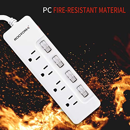 ROOTOMA Power Strip Surge Protector with Individual Switches,ETL