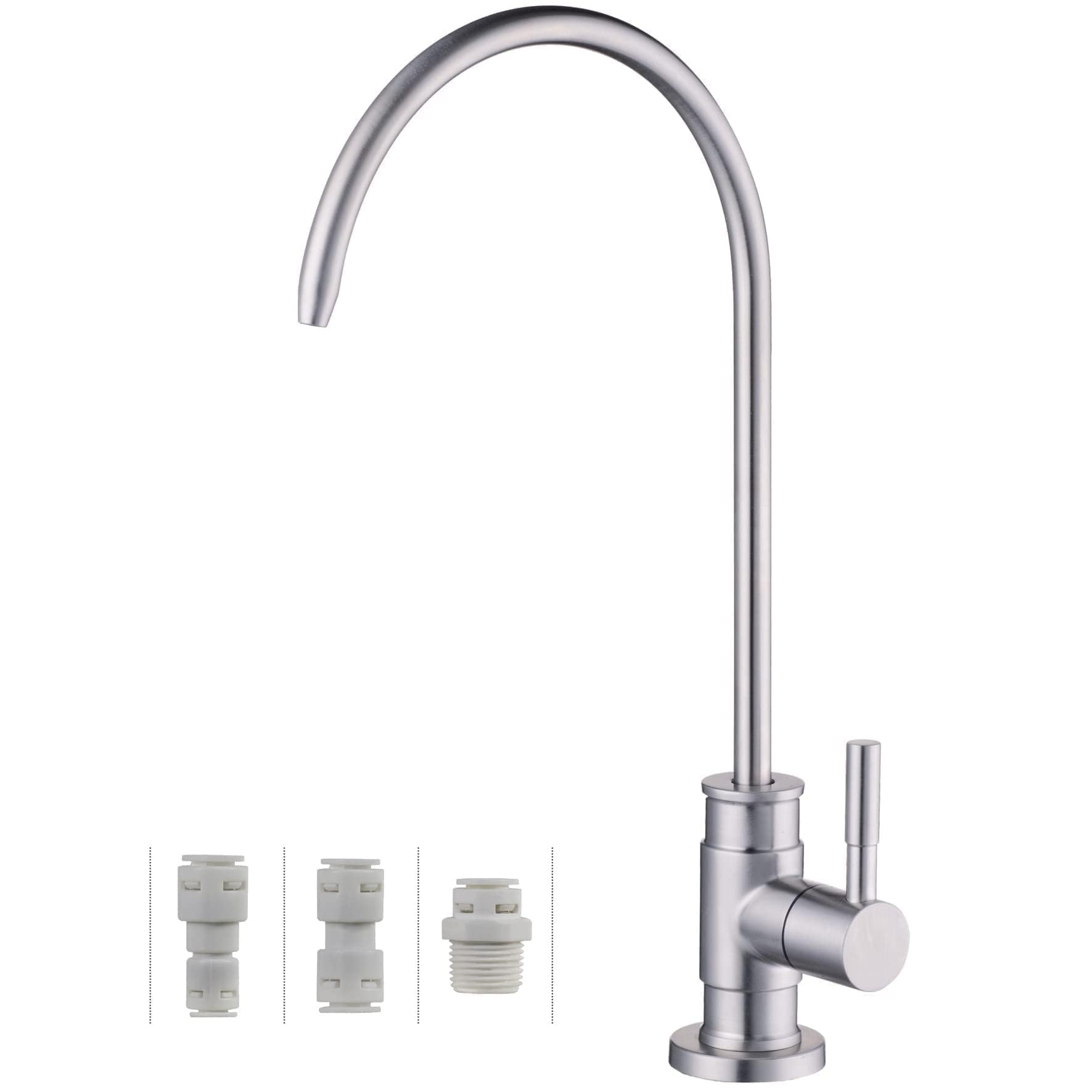 Photo 1 of Drinking Water Faucet Brushed Nickel, Wellup Reverse Osmosis Faucets for Non Air Gap RO Water Filtration System, Leadless Stainless Steel Kitchen Water Filter RO Faucet for Kitchen Bar Sink