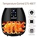 Air Fryers, POSAME 1500W Air Fryer XL 4.2 QT Black LCD Digital Touch Screen Oilless Airfryer for Healthier Crisp Foods, Anti-scratch and Easy Clean Design, Auto Off and Memory Function