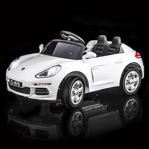 SPORTrax BoxCar Kid's Ride On Car, Battery Powered, Remote Control w/FREE MP3 Player - White