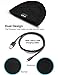 Bluetooth Beanie Cap, Outdoor Sport Knit Hat Fashion Washable with Wireless Rechargeable Removal Earpiece for Audio Listening Music for Cell Phones, iPhone, iPad, Android, Laptops, Tablets - Black