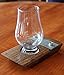 Barrel-Art Barrel Stave Whiskey Bourbon Scotch Coaster with Glass and Galvanized Steel, Dark Walnut