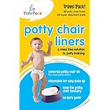 Tidy Tots Disposable Potty Chair Liners - Travel Pack XL - 32 Liners and 32 Super-Absorbent Pads, White