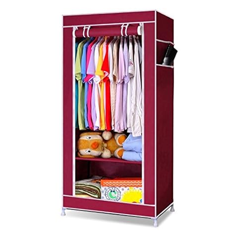 Wine Red Wardrobes Sodial R Single Canvas Wardrobe Bedroom