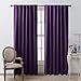 NICETOWN Bedroom Curtains Blackout Drapery Panels - (Royal Purple Color) W52 x L84, Double Panels, Window Treatment Blackout Drapery for Windows