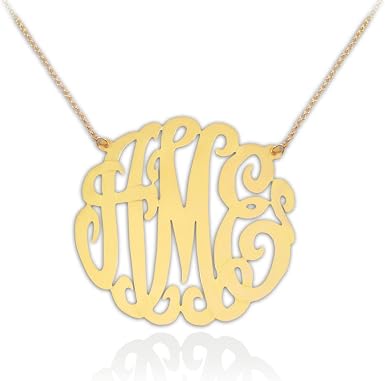 Gold Plated Monogram Necklace Cheap 