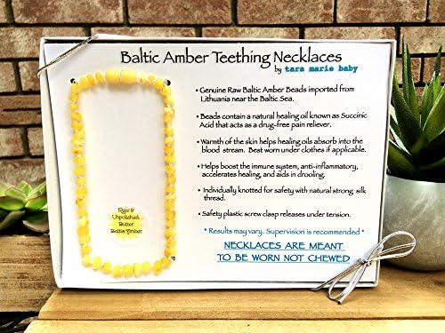 Raw and Unpolished Butter Colored Baltic Amber Teething Necklace
